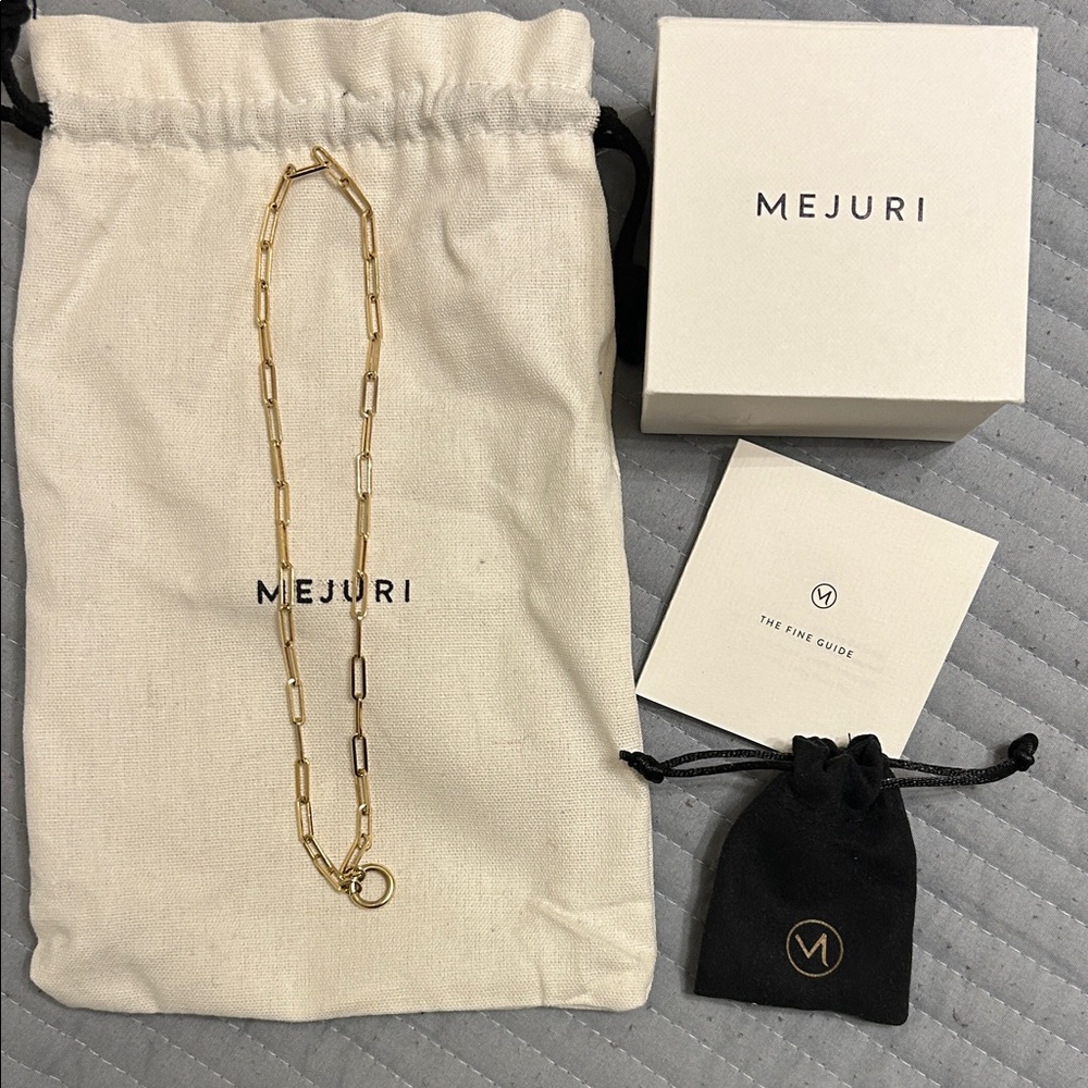 ❌SOLD❌Mejuri Gold paper link Necklace with charm connector clip